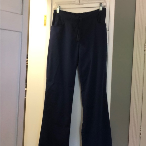 Scrub pants- classic 5 pocket drawstring NAVY - Picture 1 of 3